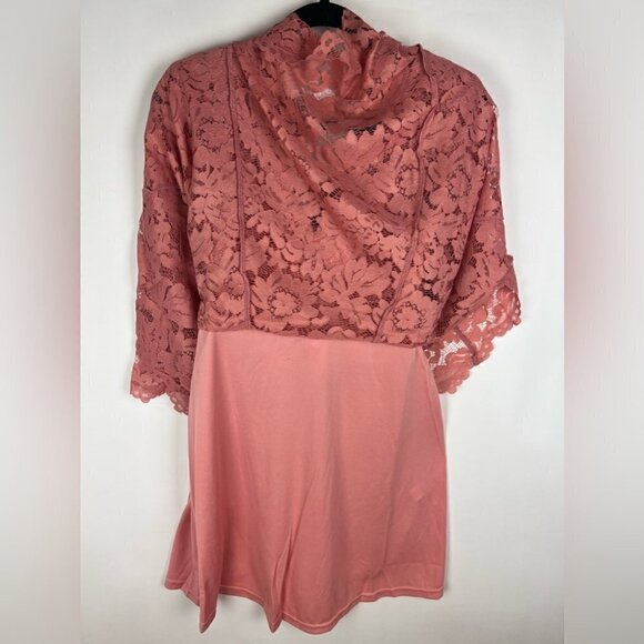 NWT-Le Chateau, Women’s Formal Scallop Lace Fit & Flare Mini Dress-Peach. Size:S - Picture 12 of 15